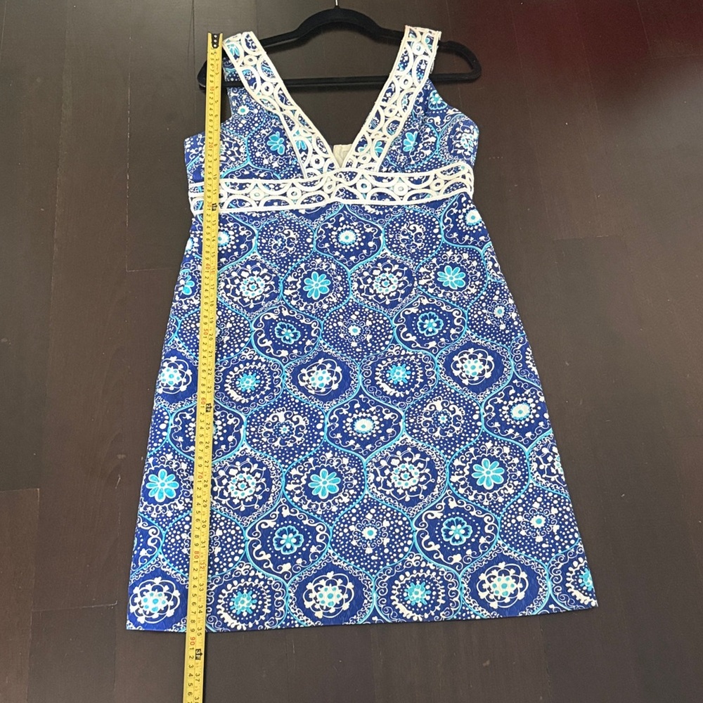 Trina Turk Blue and White Floral Mini Dress - Picture 4 of 11